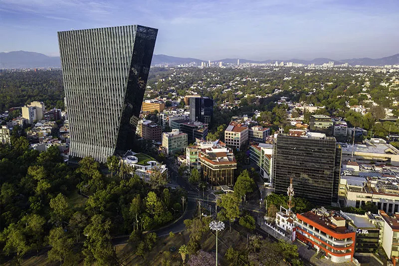 Vue aérienne de la ville de Mexico