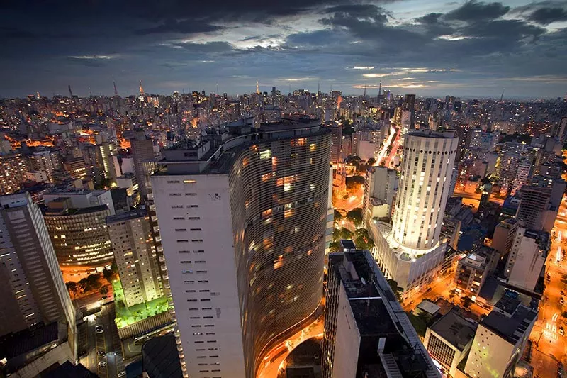 RPPC Postcard: Sao Paulo Brasil (Brazil) - Partial Panorama of City
